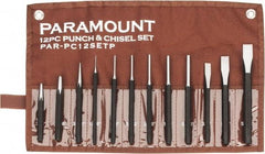 Paramount - 12 Piece Punch & Chisel Set - 3/8 to 5/8" Chisel, 1/16 to 3/8" Punch, Hexagon Shank - Best Tool & Supply