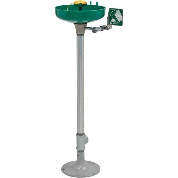 Haws - 15" Wide x 38" High, Pedestal Mount, Plastic Bowl, Eye & Face Wash Station - 11" Inlet, 3.7 GPM Flow Rate - Best Tool & Supply