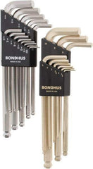 Bondhus - 22 Piece L-Key Combo Hex Key Set - Hex Range 0.05 to 3/8" - Best Tool & Supply