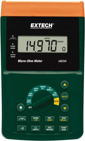 Extech - Digital LCD Display, 600 Megohm Electrical Insulation Resistance Tester & Megohmmeter - Powered by 11.1V Battery & Rechargeable Li-Polymer Battery - Best Tool & Supply