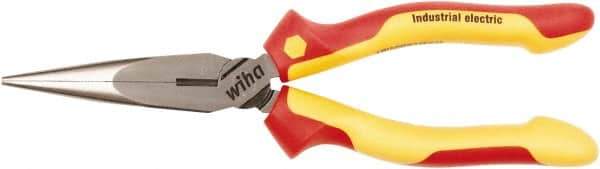 Wiha - 200mm OAL, 2-3/4" Jaw Length, Long Nose Side Cutting Pliers - Insulated Handles - Best Tool & Supply