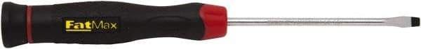 Stanley - 160mm OAL Standard Slotted Screwdriver - 75mm Blade Length, Round Shank, Ergonomic Handle - Best Tool & Supply