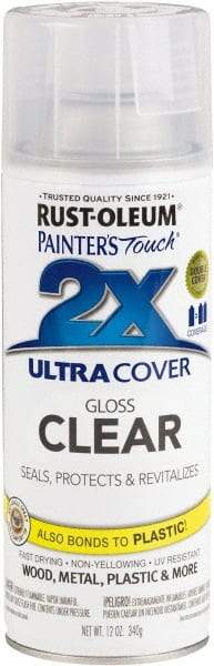 Rust-Oleum - Clear, Gloss, Enamel Spray Paint - 8 Sq Ft per Can, 12 oz Container, Use on Multipurpose - Best Tool & Supply