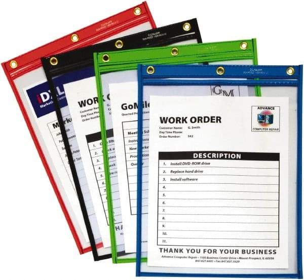 C-LINE - 20 Piece Black, Red, Blue & Green Shop Ticket Holder - 12" High x 9" Wide - Best Tool & Supply