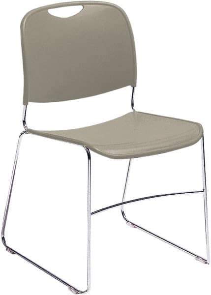 NPS - Polypropylene Grey Stacking Chair - Chrome Frame, 17" Wide x 22-1/2" Deep x 31" High - Best Tool & Supply