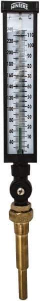 Winters - 30 to 240°F, Industrial Thermometer with Standard Thermowell - 5 Inch Immersion Length, 6 Inch Stem Length, 20 Inch Long, 3/4 Inch Thread - Best Tool & Supply