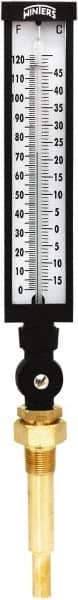 Winters - -15 to 120°F, Industrial Thermometer with Standard Thermowell - 5 Inch Immersion Length, 6 Inch Stem Length, 20 Inch Long, 3/4 Inch Thread - Best Tool & Supply