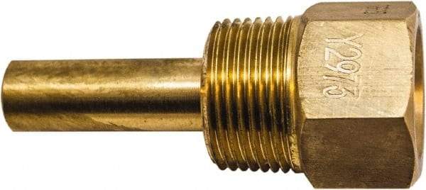 Winters - 3-1/2 Inch Overall Length, 3/4 Inch Thread, Brass Thermowell - 1-3/8 Inch Insertion Length - Best Tool & Supply