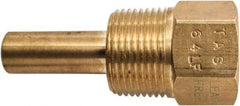 Winters - 2-1/2 Inch Overall Length, 3/4 Inch Thread, Brass Thermowell - 1.3 Inch Insertion Length - Best Tool & Supply