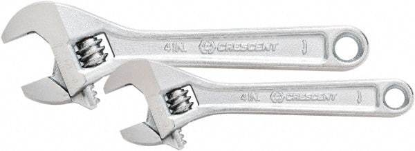 Crescent - 2 Piece, 8" to 10", Adjustable Wrench Set - Inch Measurement Standard, Chrome Finish - Best Tool & Supply