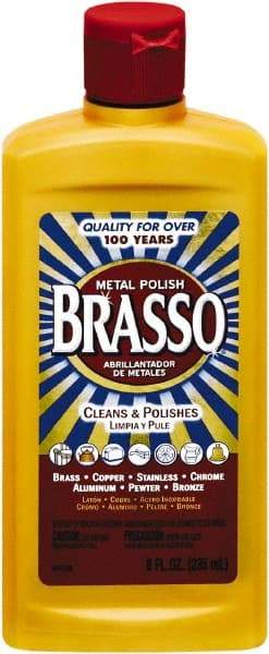 Brasso - 8 Fluid Ounce Liquid Metal Polish - Unscented, Bottle - Best Tool & Supply