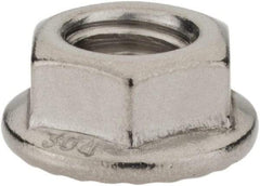 Monroe Engineering Products - 3/8-16 304 Steel Hex Flange Lock Nut - 9/16" Width Across Flats, 3/8" High - Best Tool & Supply