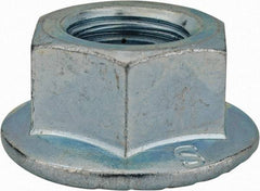 Monroe Engineering Products - M16x2.00 Grade 8 Steel Hex Flange Lock Nut - 16mm High, Zinc-Plated Finish - Best Tool & Supply