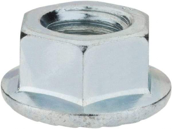 Monroe Engineering Products - M12x1.75 Grade 8 Steel Hex Flange Lock Nut - 12mm High, Zinc-Plated Finish - Best Tool & Supply