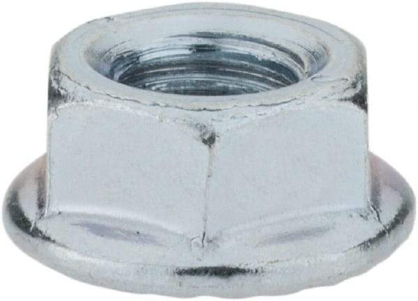 Monroe Engineering Products - M6x1.00 Grade 8 Steel Hex Flange Lock Nut - 6mm High, Zinc-Plated Finish - Best Tool & Supply