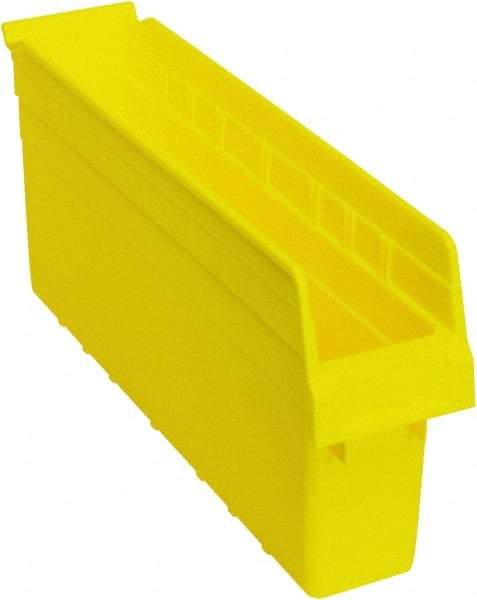 Quantum Storage - 17-7/8" Deep, Yellow Polypropylene Hopper Shelf Bin - 8" High x 4-3/8" Wide x 17-7/8" Long - Best Tool & Supply