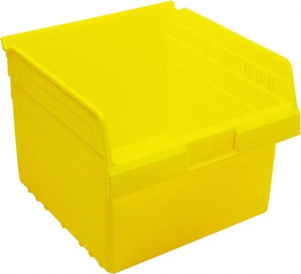 Quantum Storage - 11-5/8" Deep, Yellow Polypropylene Hopper Shelf Bin - 8" High x 11-1/8" Wide x 11-5/8" Long - Best Tool & Supply