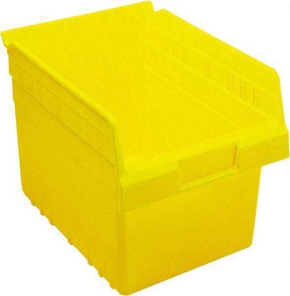 Quantum Storage - 11-5/8" Deep, Yellow Polypropylene Hopper Shelf Bin - 8" High x 8-3/8" Wide x 11-5/8" Long - Best Tool & Supply