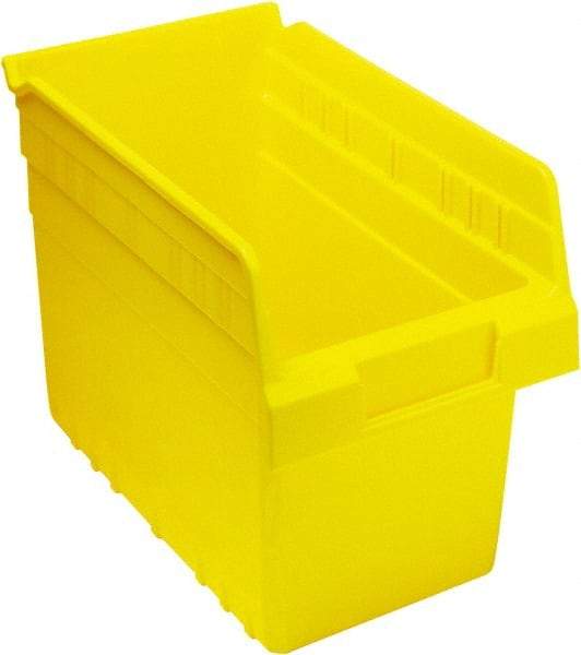 Quantum Storage - 11-5/8" Deep, Yellow Polypropylene Hopper Shelf Bin - 8" High x 6-5/8" Wide x 11-5/8" Long - Best Tool & Supply