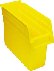 Quantum Storage - 11-5/8" Deep, Yellow Polypropylene Hopper Shelf Bin - 8" High x 4-3/8" Wide x 11-5/8" Long - Best Tool & Supply