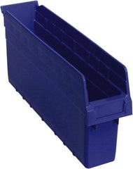 Quantum Storage - 17-7/8" Deep, Blue Polypropylene Hopper Shelf Bin - 8" High x 4-3/8" Wide x 17-7/8" Long - Best Tool & Supply