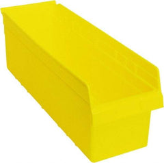 Quantum Storage - 23-5/8" Deep, Yellow Polypropylene Hopper Shelf Bin - 8" High x 8-3/8" Wide x 23-5/8" Long - Best Tool & Supply