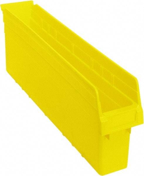 Quantum Storage - 23-5/8" Deep, Yellow Polypropylene Hopper Shelf Bin - 8" High x 4-3/8" Wide x 23-5/8" Long - Best Tool & Supply