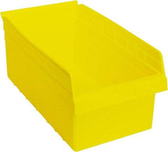 Quantum Storage - 17-7/8" Deep, Yellow Polypropylene Hopper Shelf Bin - 8" High x 11-1/8" Wide x 17-7/8" Long - Best Tool & Supply