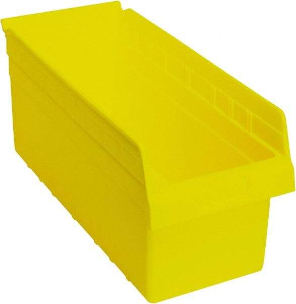 Quantum Storage - 17-7/8" Deep, Yellow Polypropylene Hopper Shelf Bin - 8" High x 8-3/8" Wide x 17-7/8" Long - Best Tool & Supply