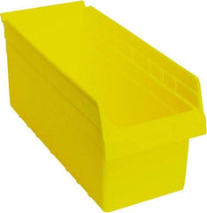 Quantum Storage - 17-7/8" Deep, Yellow Polypropylene Hopper Shelf Bin - 8" High x 8-3/8" Wide x 17-7/8" Long - Best Tool & Supply