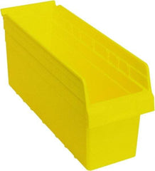 Quantum Storage - 17-7/8" Deep, Yellow Polypropylene Hopper Shelf Bin - 8" High x 6-5/8" Wide x 17-7/8" Long - Best Tool & Supply