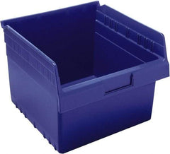 Quantum Storage - 11-5/8" Deep, Blue Polypropylene Hopper Shelf Bin - 8" High x 11-1/8" Wide x 11-5/8" Long - Best Tool & Supply