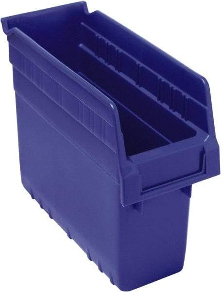 Quantum Storage - 11-5/8" Deep, Blue Polypropylene Hopper Shelf Bin - 8" High x 4-3/8" Wide x 11-5/8" Long - Best Tool & Supply