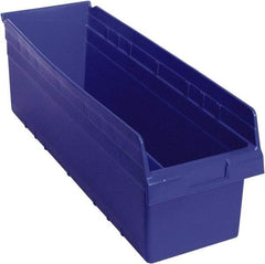 Quantum Storage - 23-5/8" Deep, Blue Polypropylene Hopper Shelf Bin - 8" High x 8-3/8" Wide x 23-5/8" Long - Best Tool & Supply