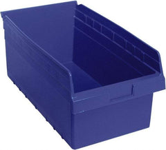 Quantum Storage - 17-7/8" Deep, Blue Polypropylene Hopper Shelf Bin - 8" High x 11-1/8" Wide x 17-7/8" Long - Best Tool & Supply