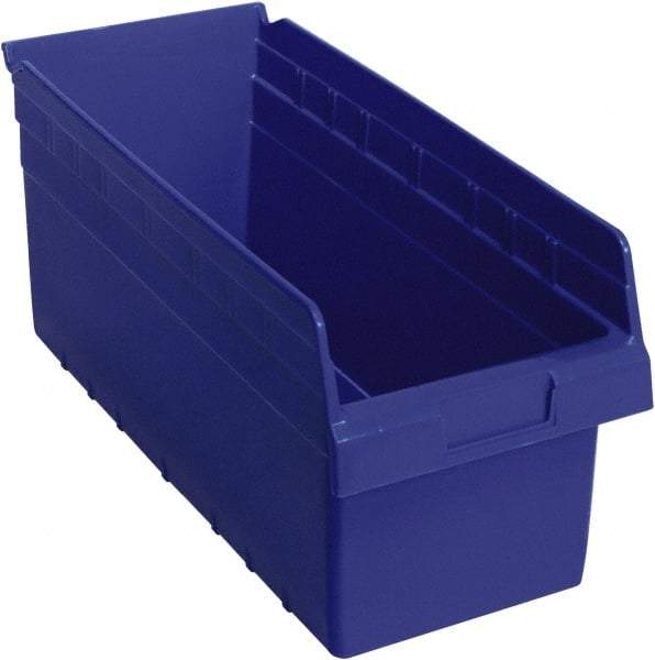 Quantum Storage - 17-7/8" Deep, Blue Polypropylene Hopper Shelf Bin - 8" High x 8-3/8" Wide x 17-7/8" Long - Best Tool & Supply