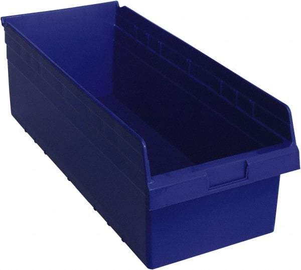 Quantum Storage - 23-5/8" Deep, Blue Polypropylene Hopper Shelf Bin - 8" High x 11-1/8" Wide x 23-5/8" Long - Best Tool & Supply