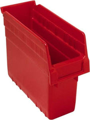 Quantum Storage - 11-5/8" Deep, Red Polypropylene Hopper Shelf Bin - 8" High x 4-3/8" Wide x 11-5/8" Long - Best Tool & Supply