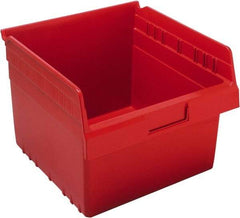 Quantum Storage - 11-5/8" Deep, Red Polypropylene Hopper Shelf Bin - 8" High x 11-1/8" Wide x 11-5/8" Long - Best Tool & Supply