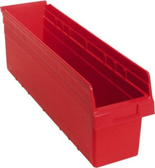 Quantum Storage - 23-5/8" Deep, Red Polypropylene Hopper Shelf Bin - 8" High x 6-5/8" Wide x 23-5/8" Long - Best Tool & Supply