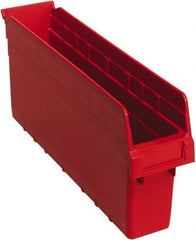 Quantum Storage - 17-7/8" Deep, Red Polypropylene Hopper Shelf Bin - 8" High x 4-3/8" Wide x 17-7/8" Long - Best Tool & Supply