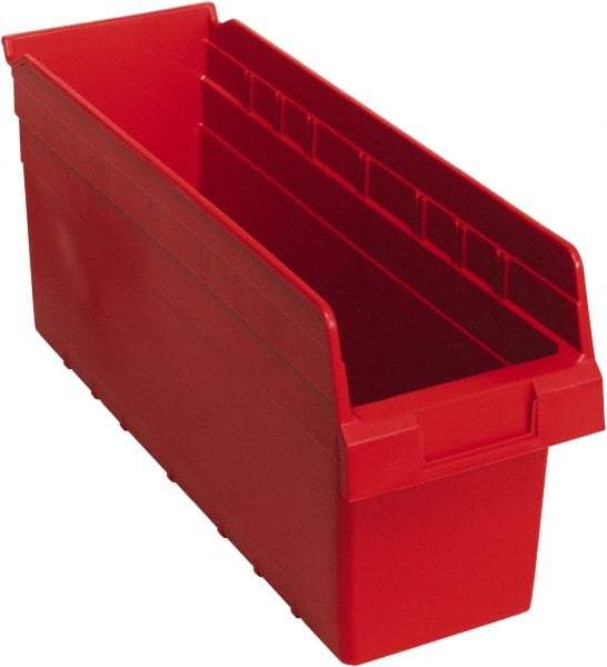 Quantum Storage - 17-7/8" Deep, Red Polypropylene Hopper Shelf Bin - 8" High x 6-5/8" Wide x 17-7/8" Long - Best Tool & Supply