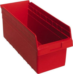 Quantum Storage - 17-7/8" Deep, Red Polypropylene Hopper Shelf Bin - 8" High x 8-3/8" Wide x 17-7/8" Long - Best Tool & Supply