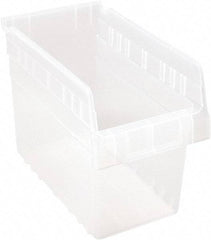 Quantum Storage - 11-5/8" Deep, Clear Polypropylene Hopper Shelf Bin - 8" High x 6-5/8" Wide x 11-5/8" Long - Best Tool & Supply