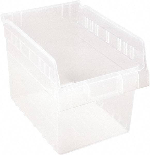 Quantum Storage - 11-5/8" Deep, Clear Polypropylene Hopper Shelf Bin - 8" High x 8-3/8" Wide x 11-5/8" Long - Best Tool & Supply