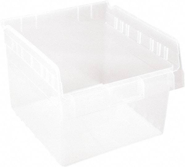 Quantum Storage - 11-5/8" Deep, Clear Polypropylene Hopper Shelf Bin - 8" High x 11-1/8" Wide x 11-5/8" Long - Best Tool & Supply