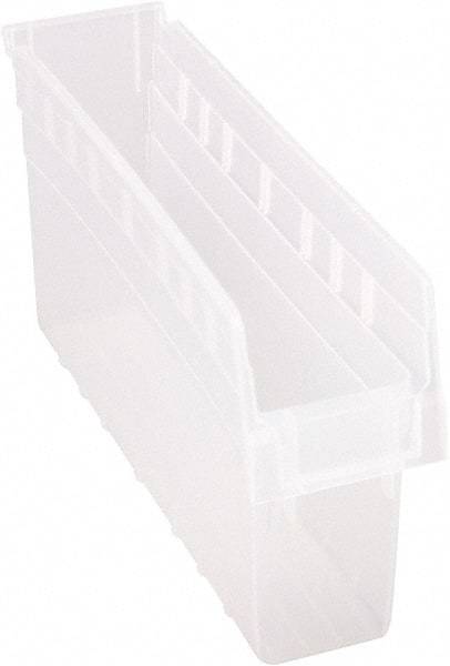 Quantum Storage - 17-7/8" Deep, Clear Polypropylene Hopper Shelf Bin - 8" High x 4-3/8" Wide x 17-7/8" Long - Best Tool & Supply