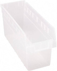 Quantum Storage - 17-7/8" Deep, Clear Polypropylene Hopper Shelf Bin - 8" High x 6-5/8" Wide x 17-7/8" Long - Best Tool & Supply