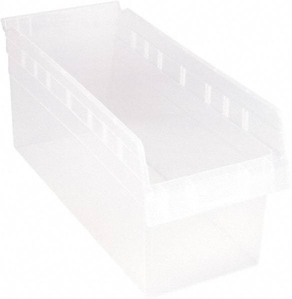 Quantum Storage - 17-7/8" Deep, Clear Polypropylene Hopper Shelf Bin - 8" High x 8-3/8" Wide x 17-7/8" Long - Best Tool & Supply