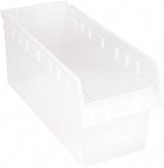 Quantum Storage - 17-7/8" Deep, Clear Polypropylene Hopper Shelf Bin - 8" High x 8-3/8" Wide x 17-7/8" Long - Best Tool & Supply